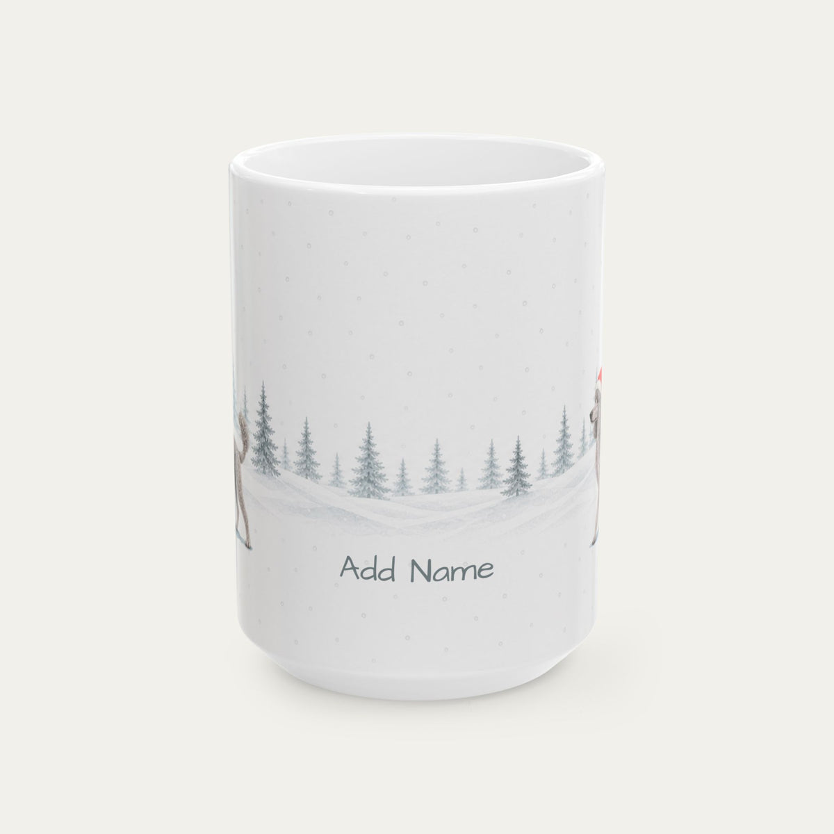 Custom Poodle Silver  Black Christmas Santa Hat Mug