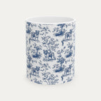 English Bulldog Blue Toile Mug