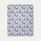 Duchshund Shorthaired  Toile De Jouy Fleece Blanket