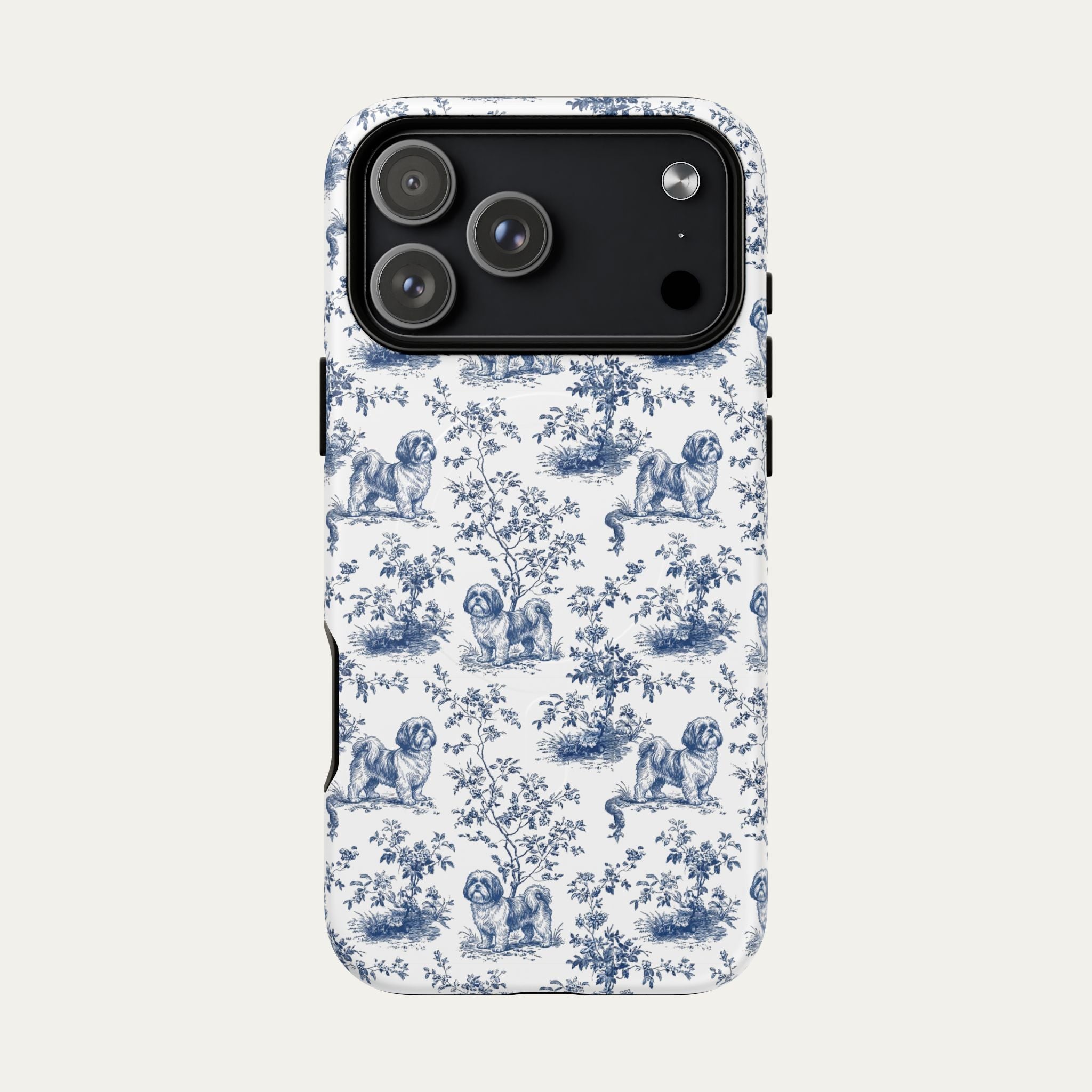 Dog Blue Toile Phone Case