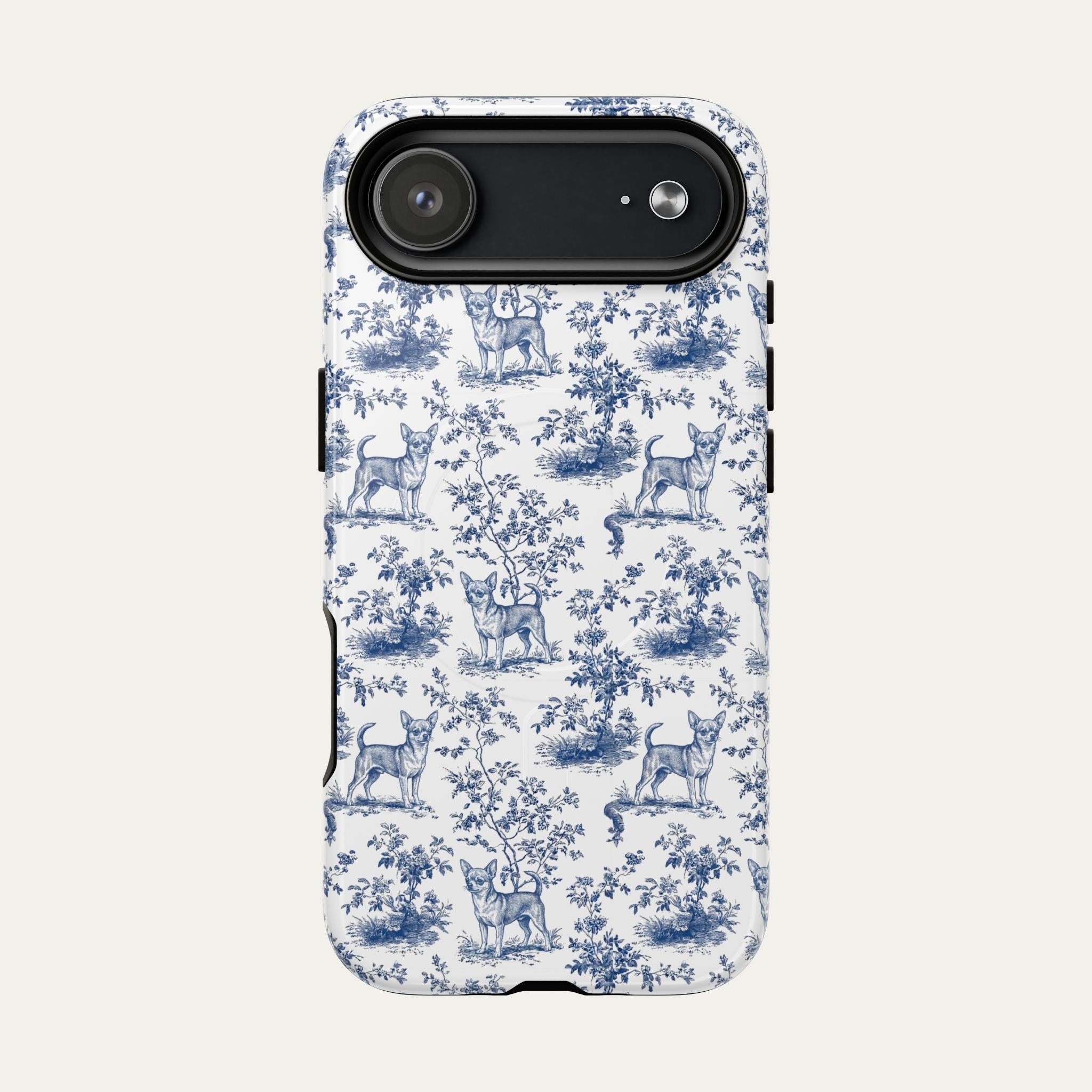 Chihuahua Shorthaired Blue Toile Phone case