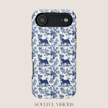 Miniature Schnauzer Toile De Jouy Magnetic Phone Case