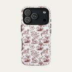 Goldendoodle Burgundy Toile phone Case