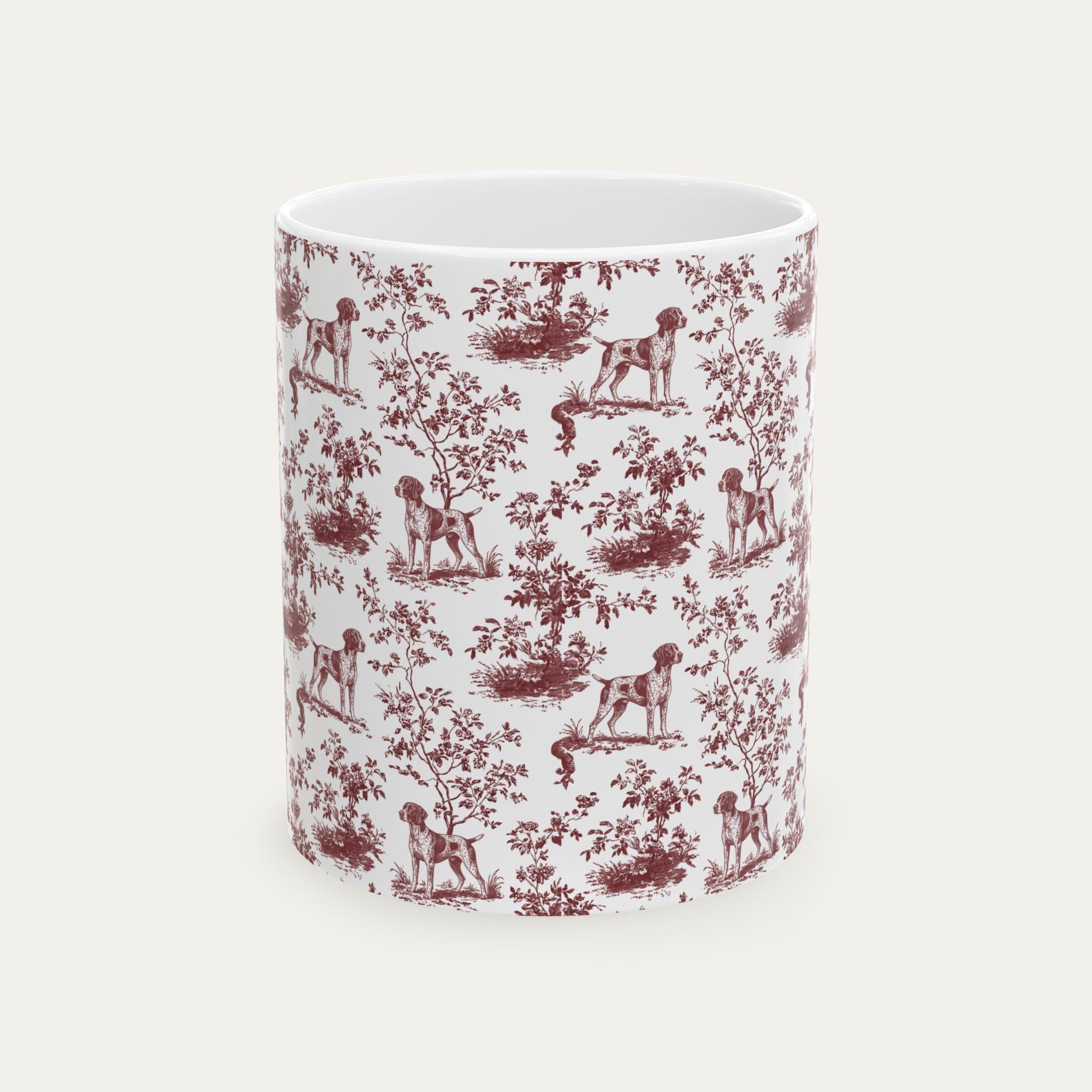 German Shorthaired Pointer Burgundy Toile Mug