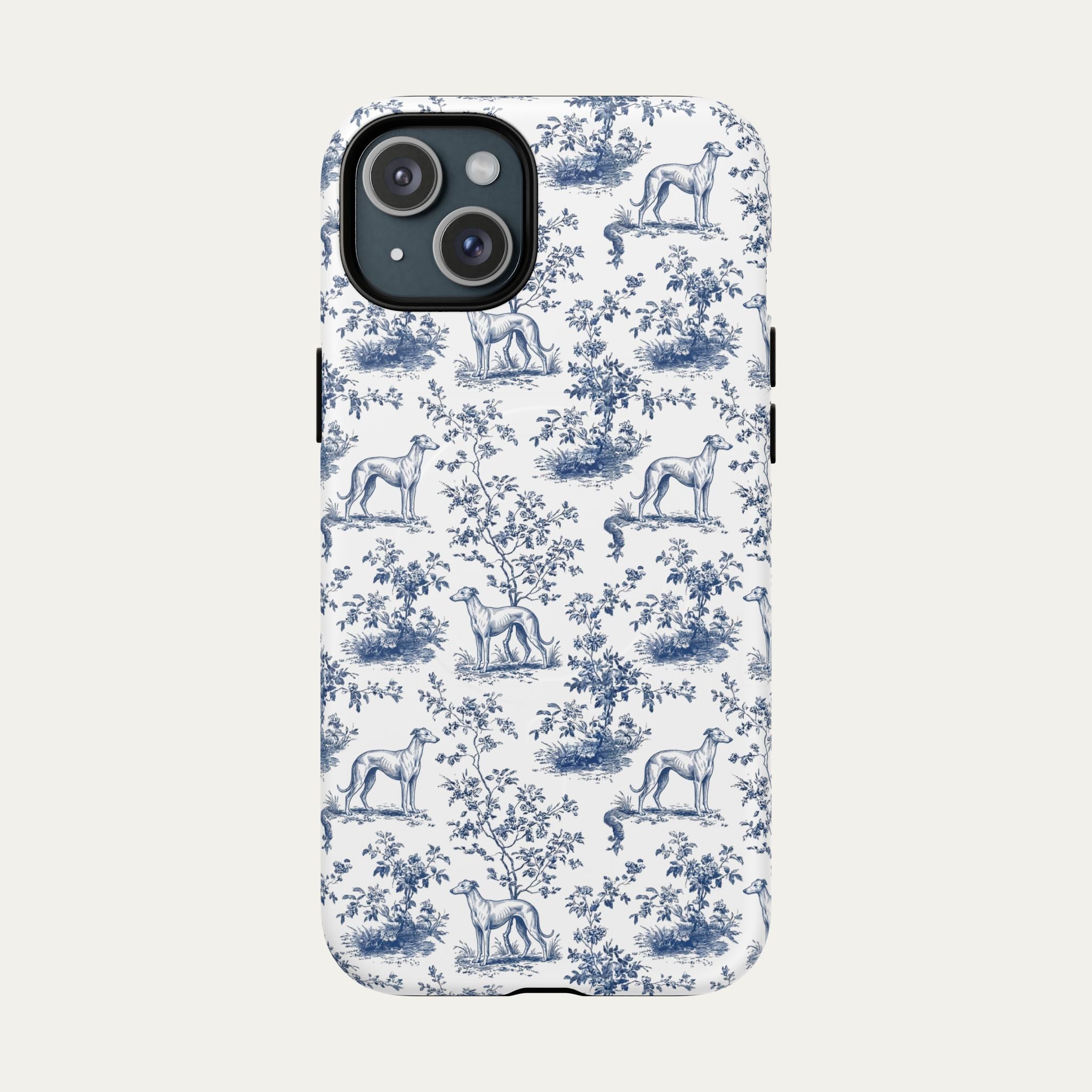 Greyhound Blue Toile Phone case