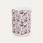 Boston Terrier Burgundy Toile Mug