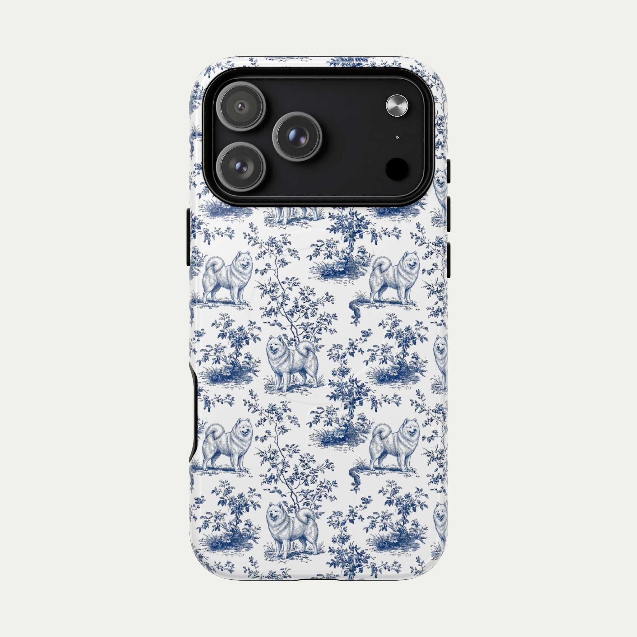 Samoyed Blue Toile Phone case