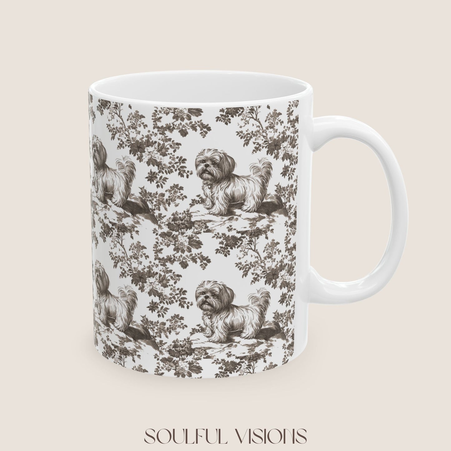 Shih Tzu Toile De Jouy Mug