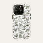 English Bulldog Sage Green Toile phone Case