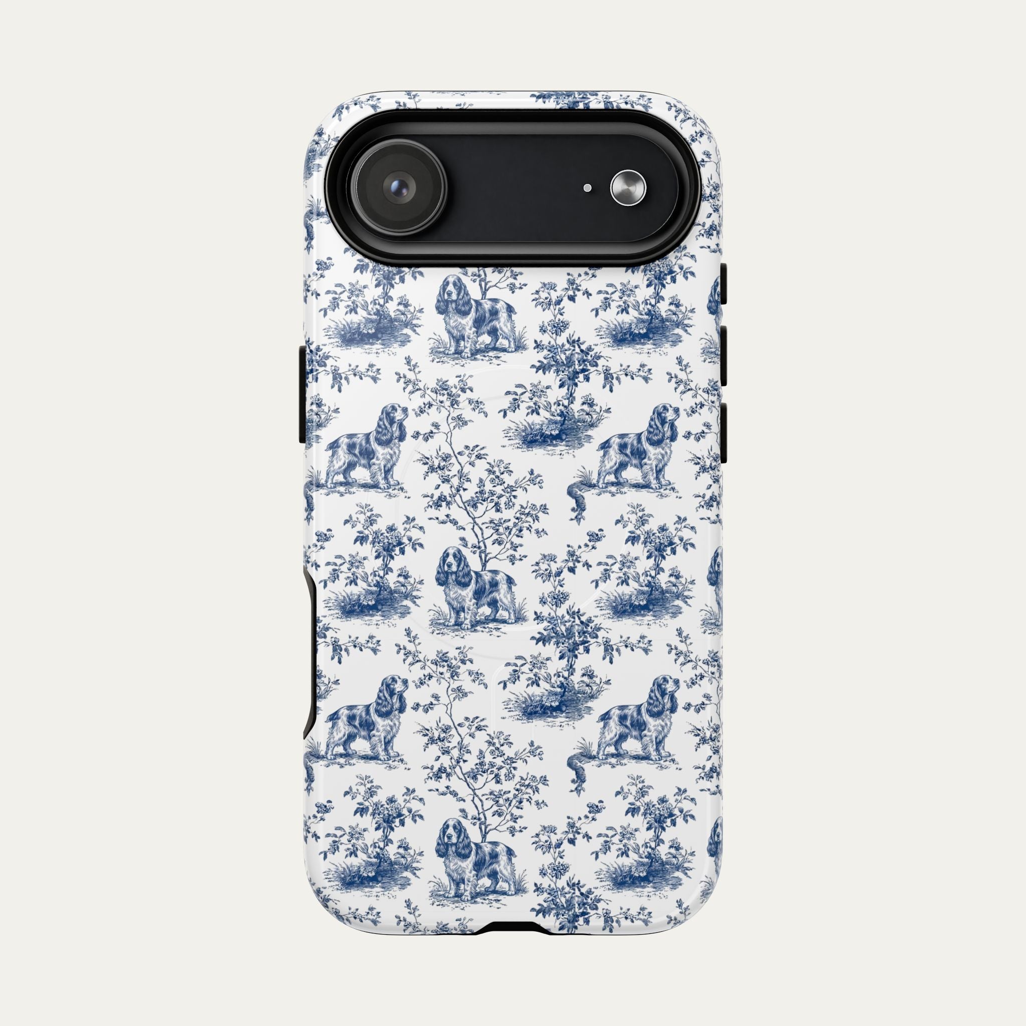 Cocker Spaniel Blue Toile Phone case
