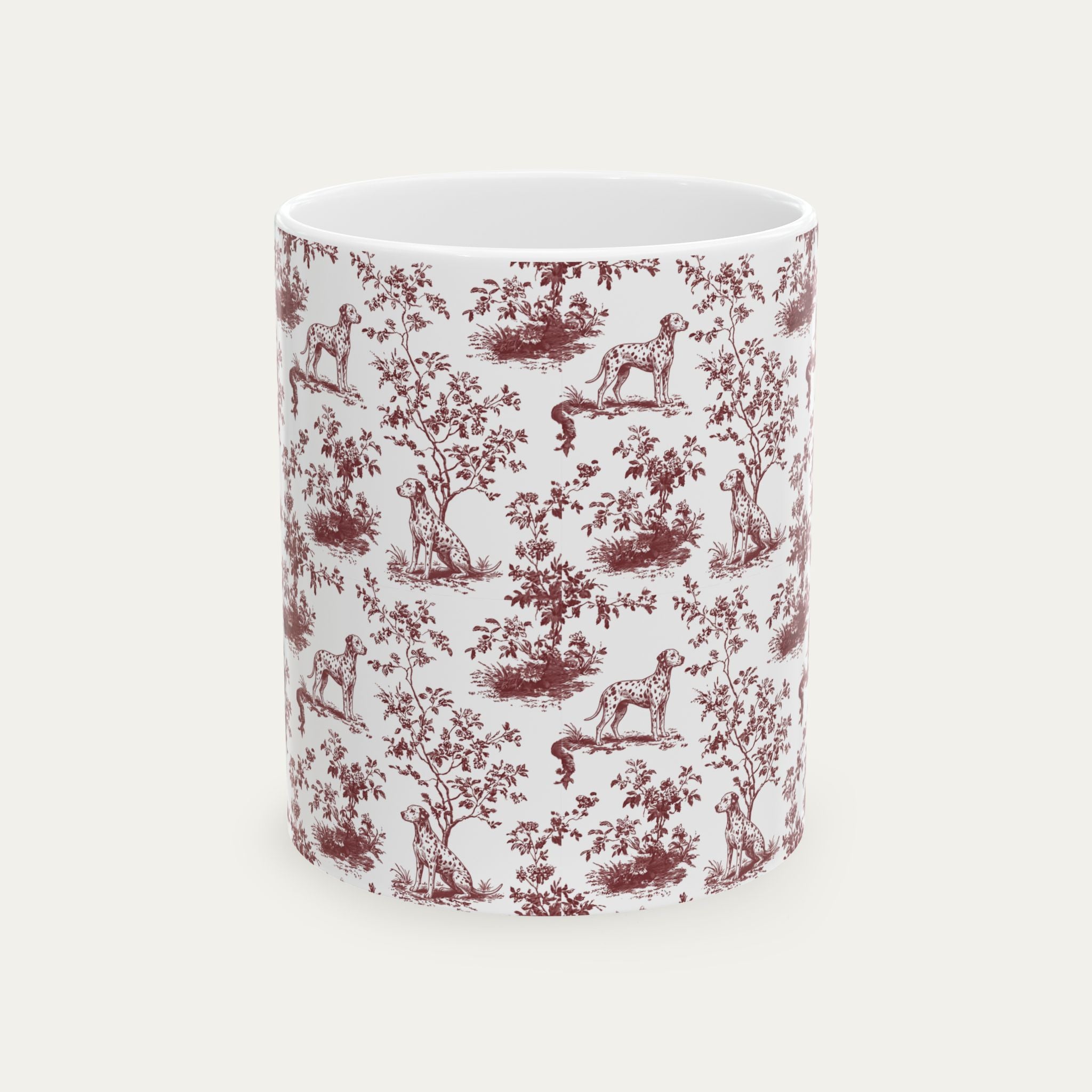 Dalmatian Burgundy Toile Mug