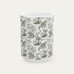 Scottish Fold Cat Sage Green Toile Mug