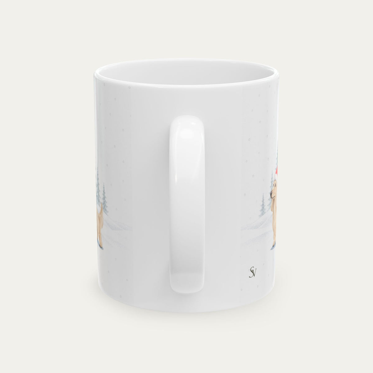 Custom Dachshund Longhaired Cream   Christmas Santa Hat Mug