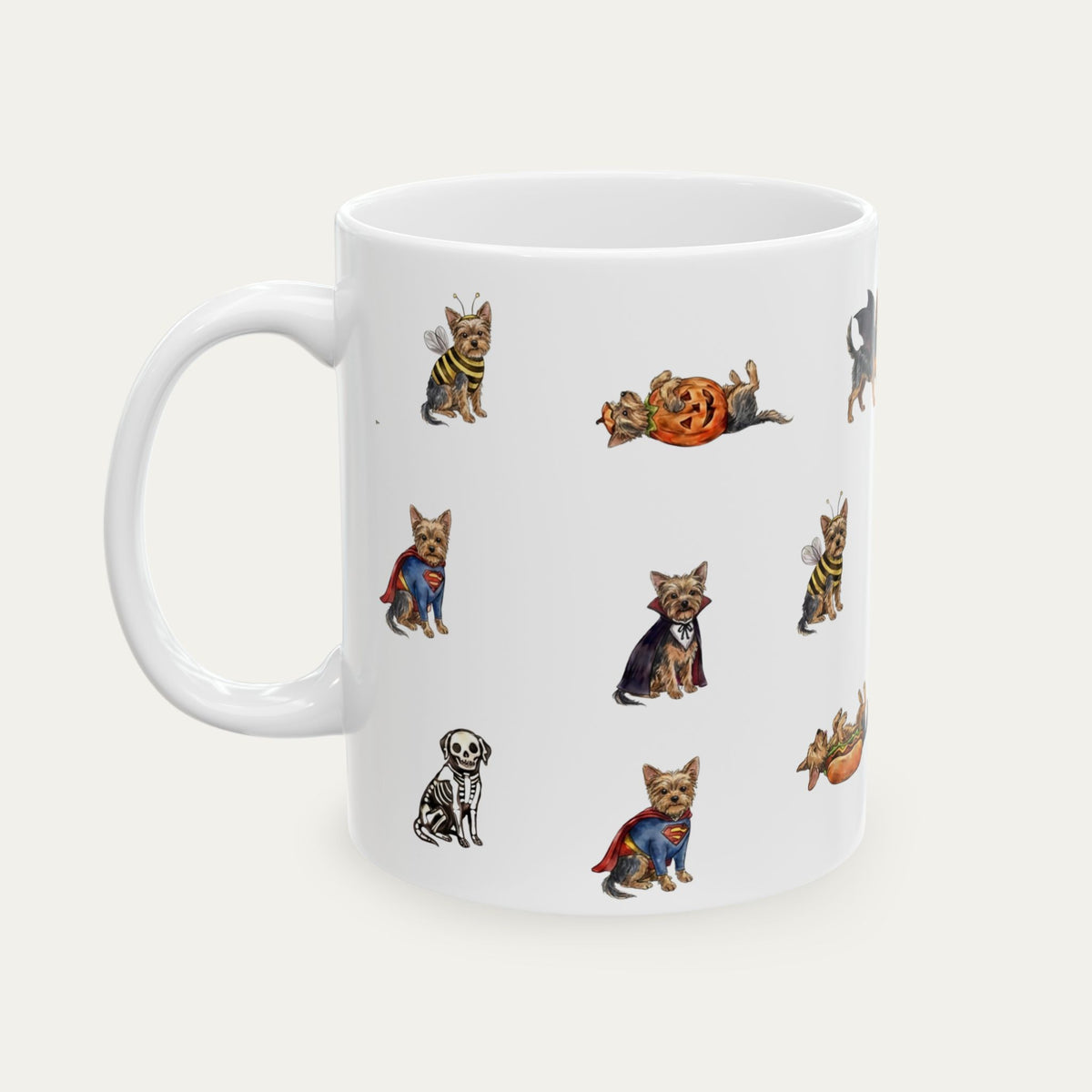 Yorkshire terrier Halloween mug