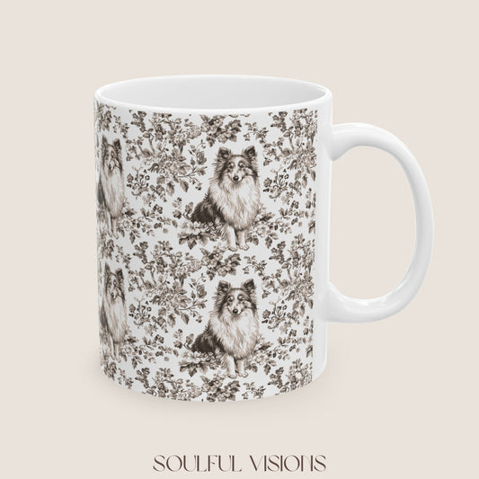 Shetland Sheepdog Toile De Jouy Mug