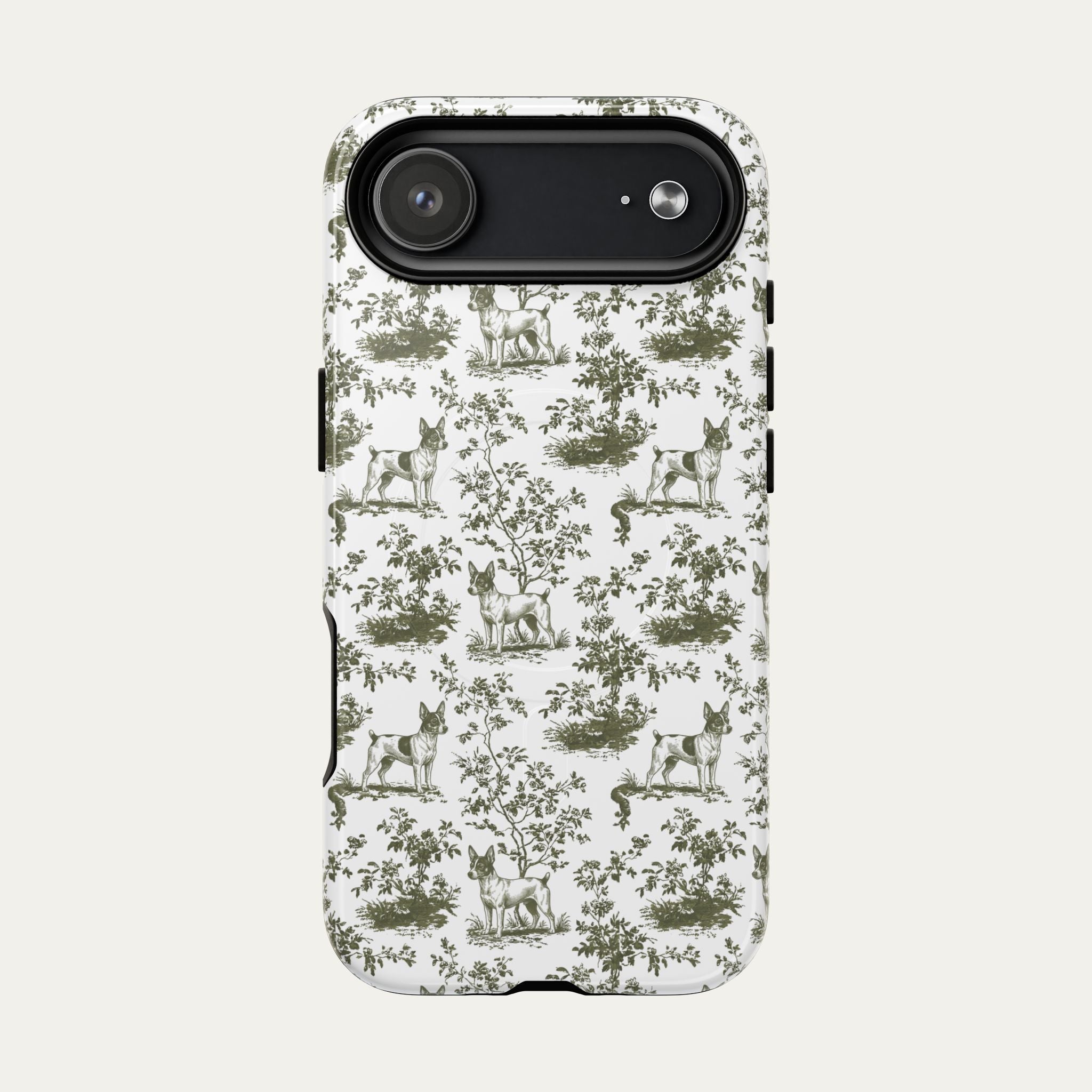 Toy Fox terrier Sage Green Toile phone Case