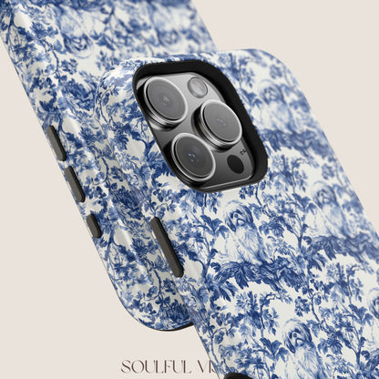 Pekingese Toile De Jouy Magnetic Phone Case
