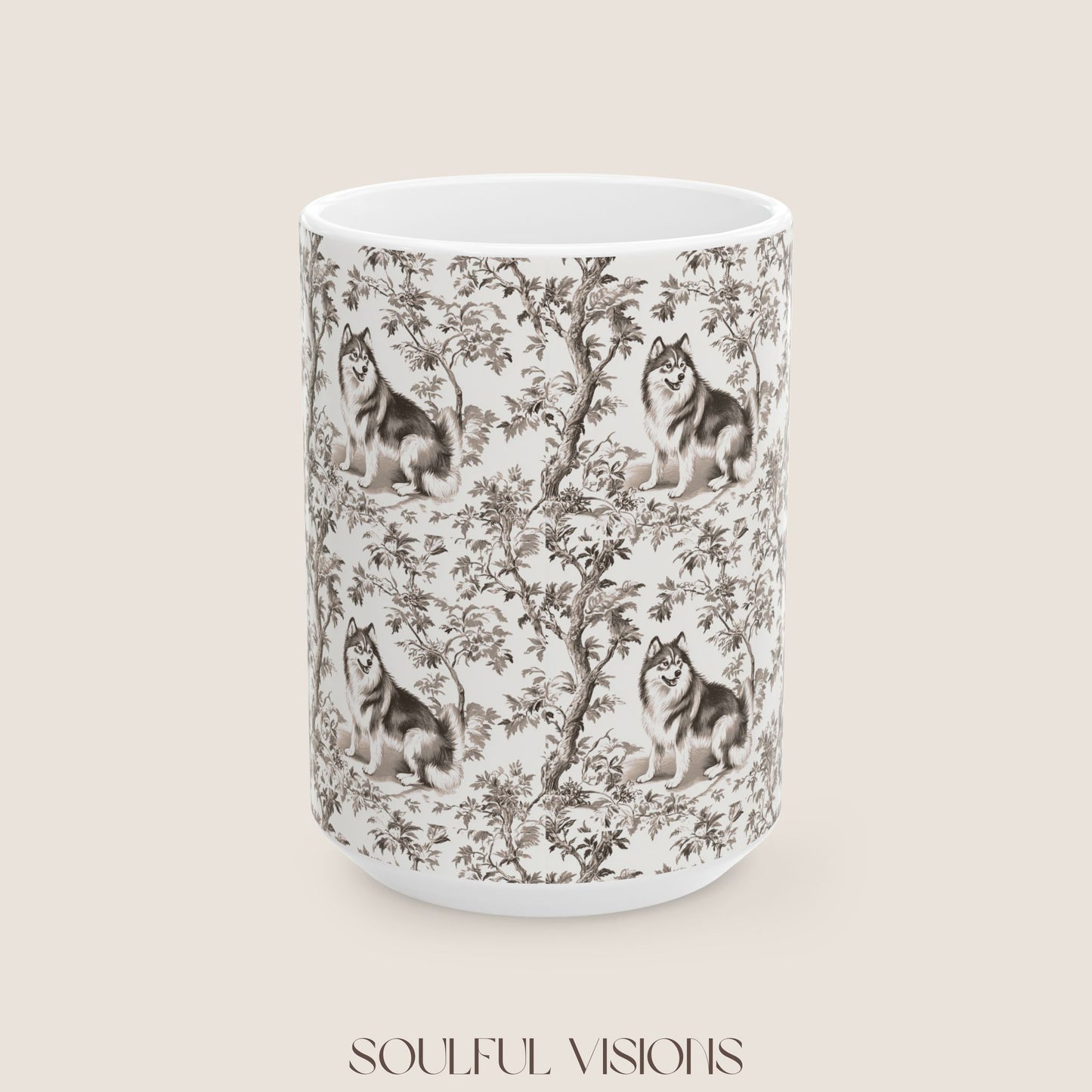 Alaskan Malamute Toile de Jouy Mug