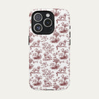 Goldendoodle Burgundy Toile phone Case