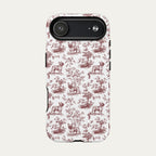French Bulldog Burgundy Toile phone Case