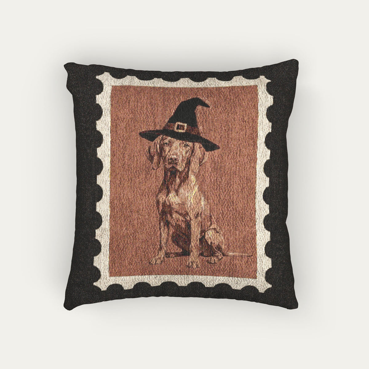Vizsla Halloween Woven Pillow
