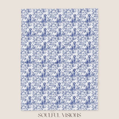 Mastiff French Toile De Jouy Blanket