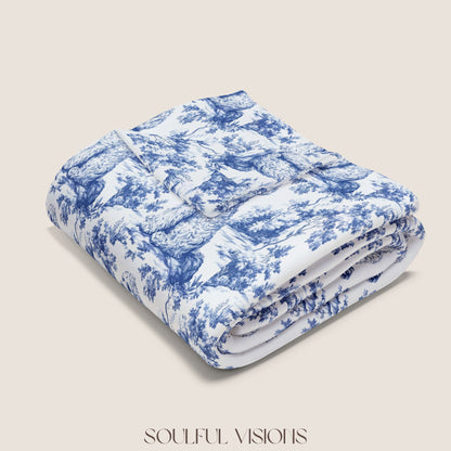 Goldendoodle 3 French Toile De Jouy Blanket