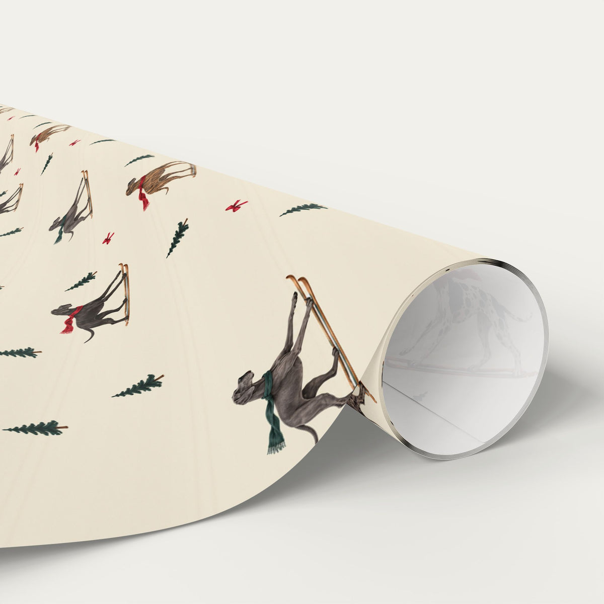 Great Dane Christmas Skiing Wrapping Paper