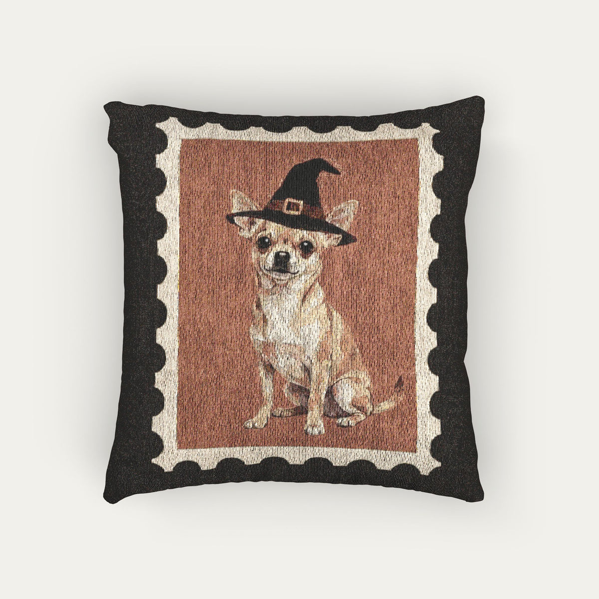 Chihuahua SH fawn Halloween Woven Pillow