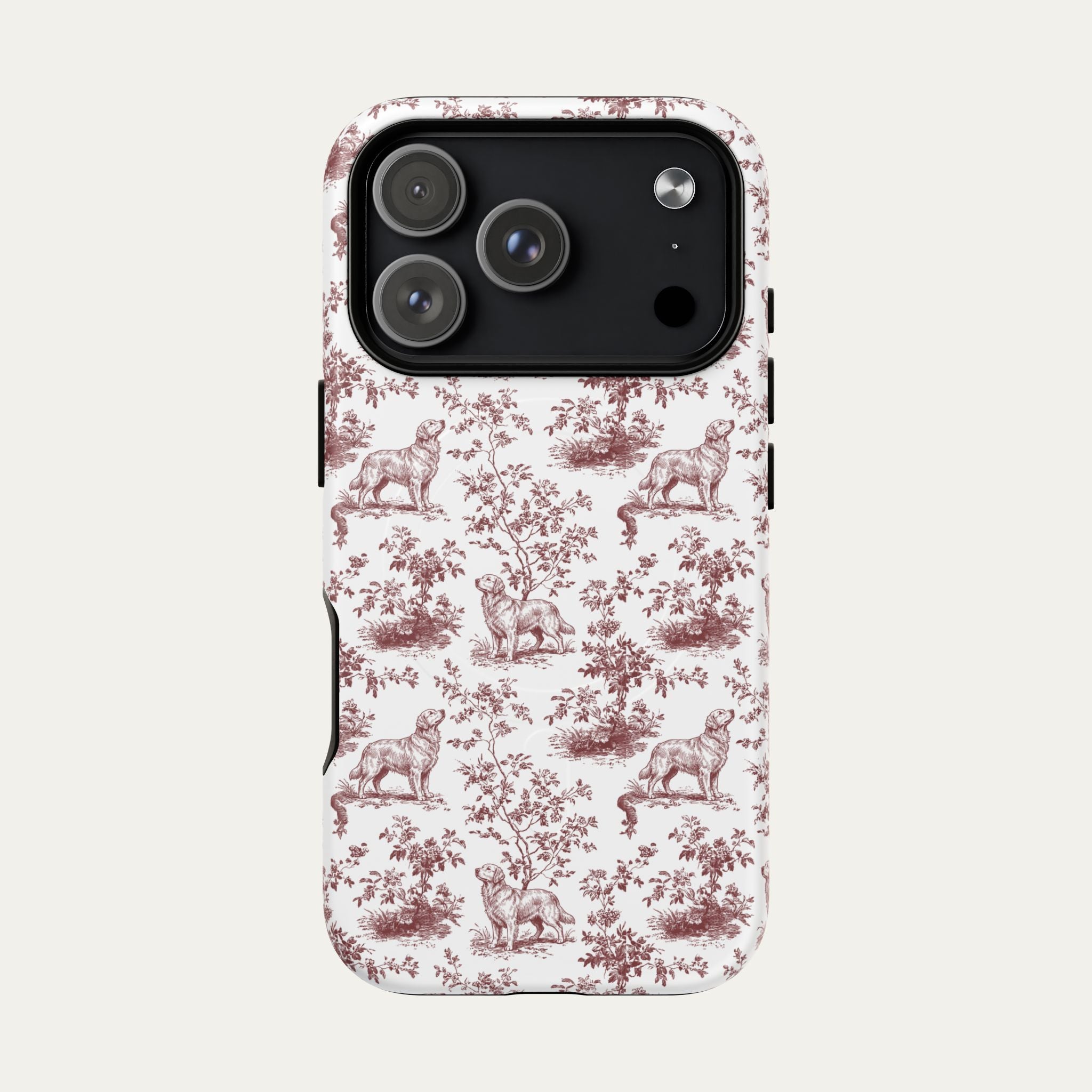 Golden Retriever Burgundy Toile phone Case
