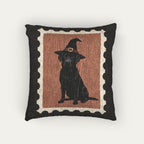 Labrador black Halloween Woven Pillow
