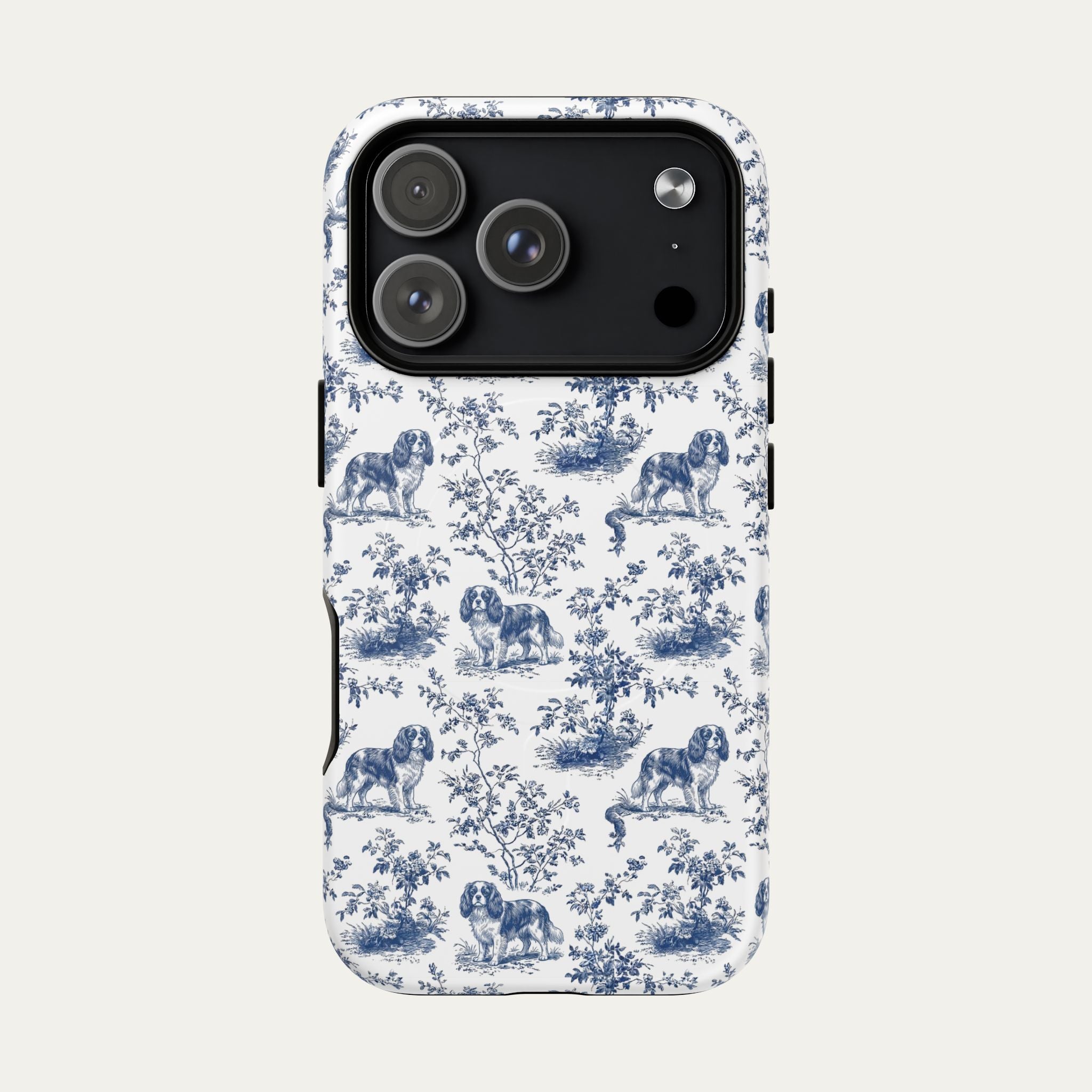 Cavalier Spaniel Blue Toile Phone case