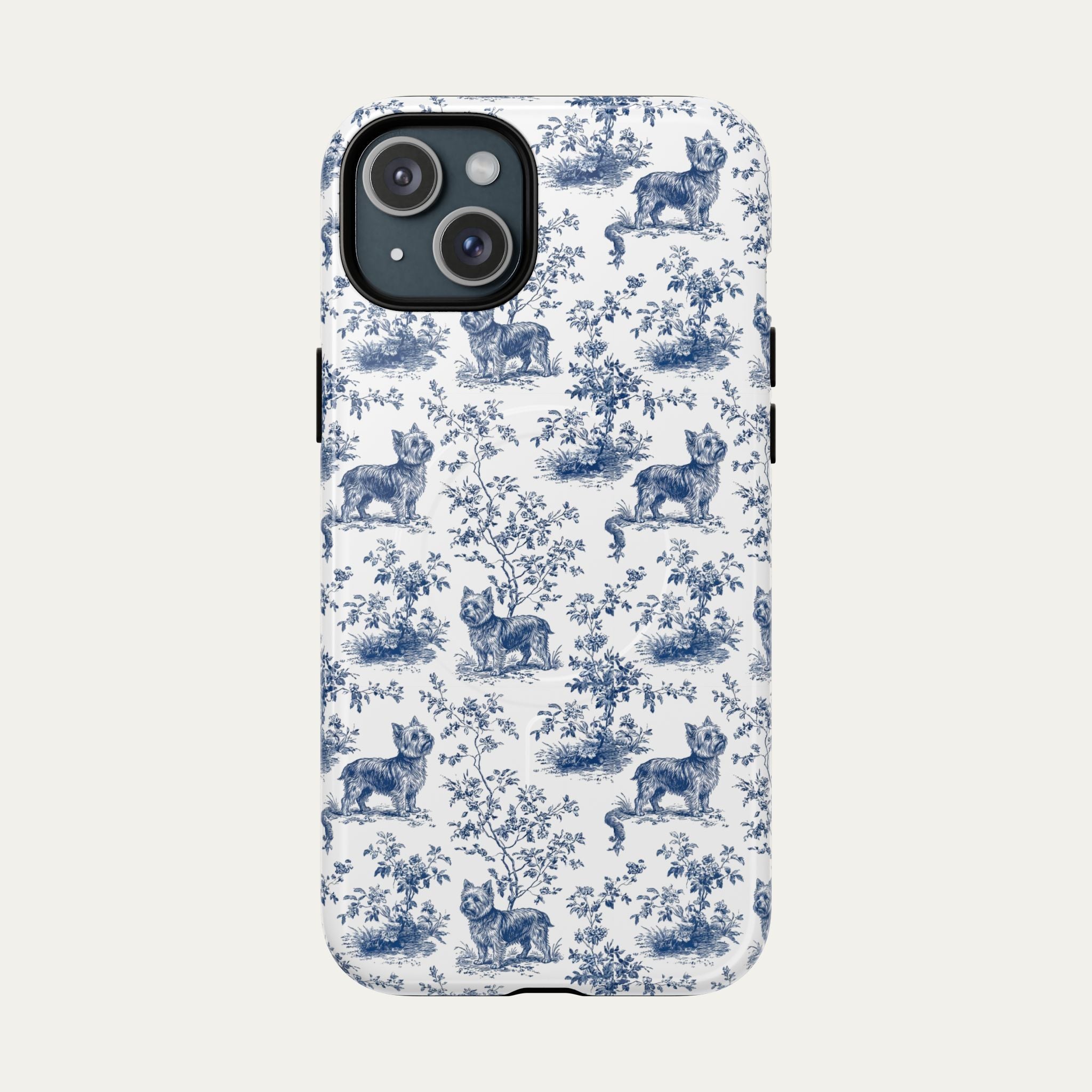 Yorkshire Terrier Blue Toile Phone case