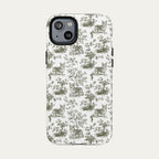 Corgi Sage Green Toile phone Case