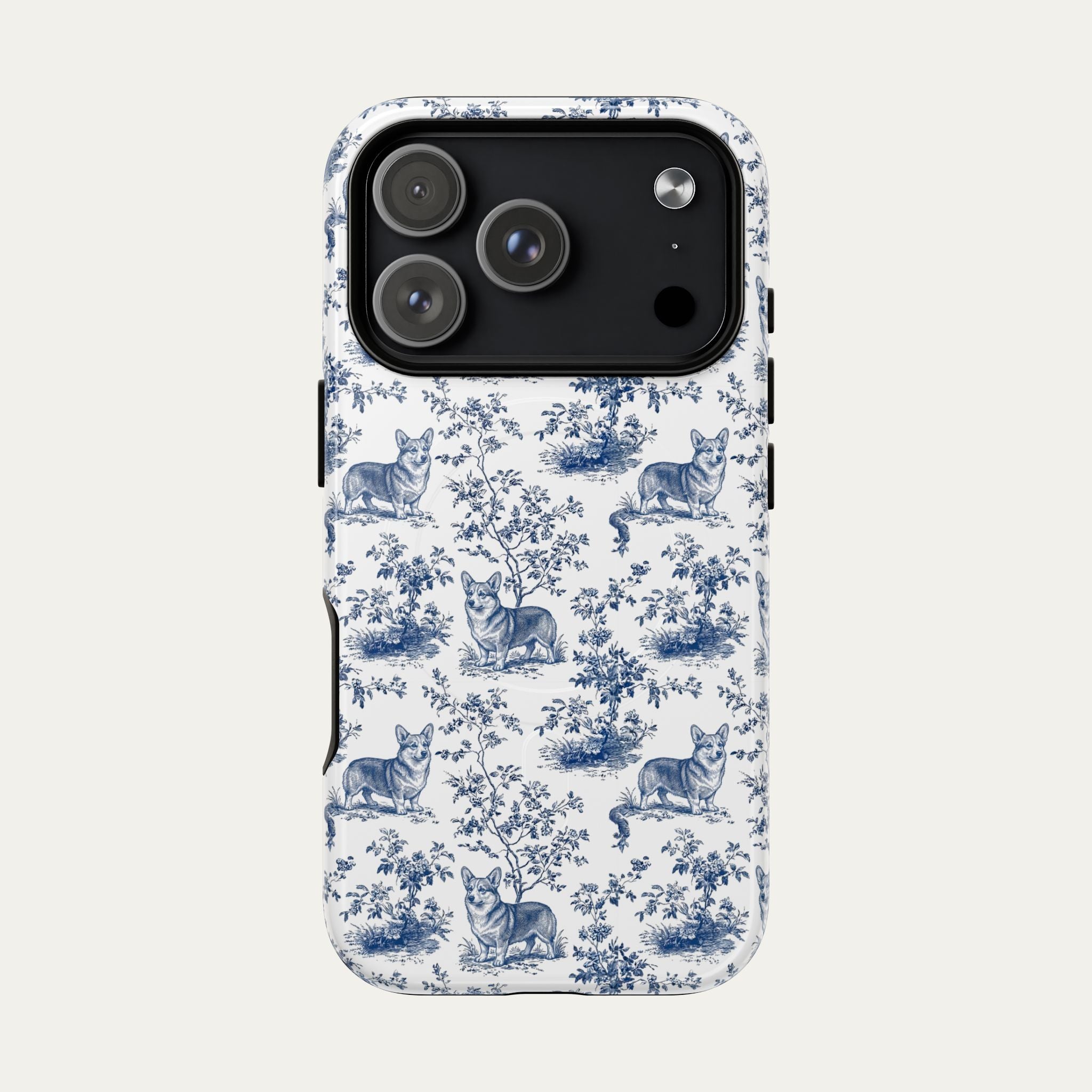 Corgi Blue Toile Phone case