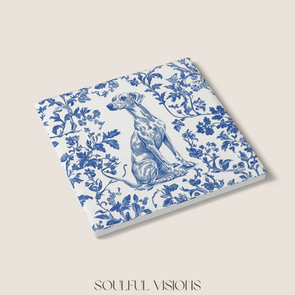 Whippet Ceramic Coaster French Toile