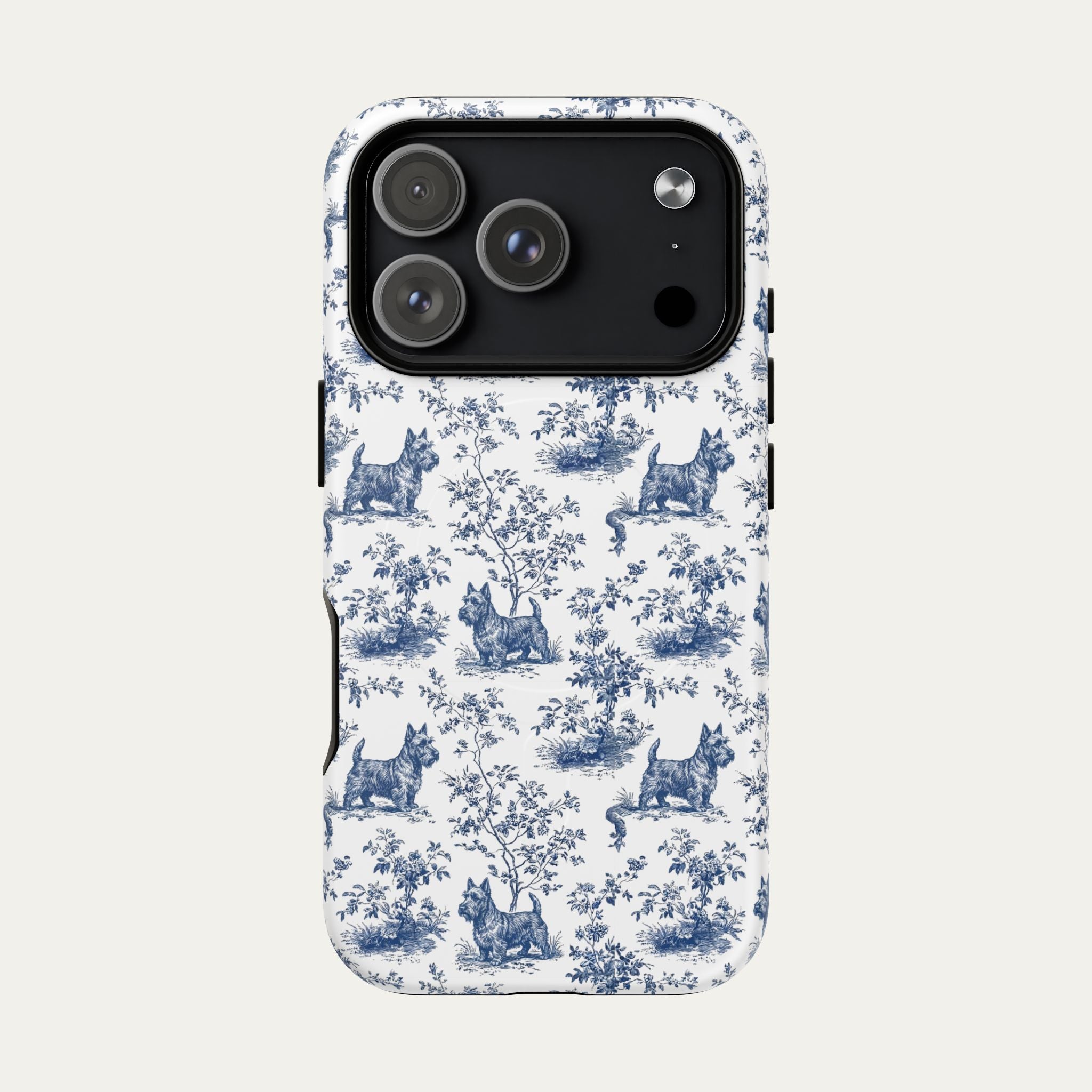 Scottish Terrier Blue Toile Phone case