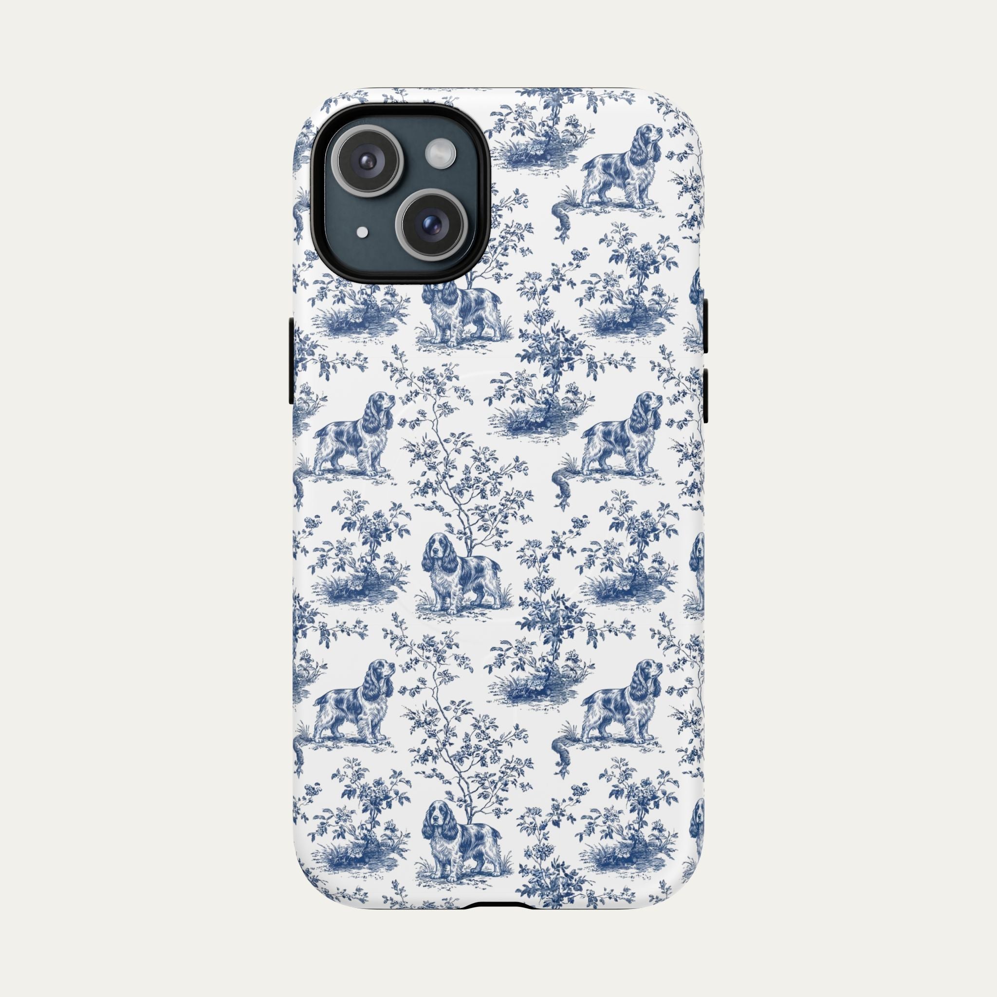 Cocker Spaniel Blue Toile Phone case