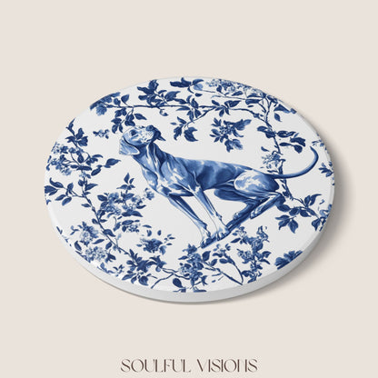 Weimaraner Ceramic Coaster French Toile