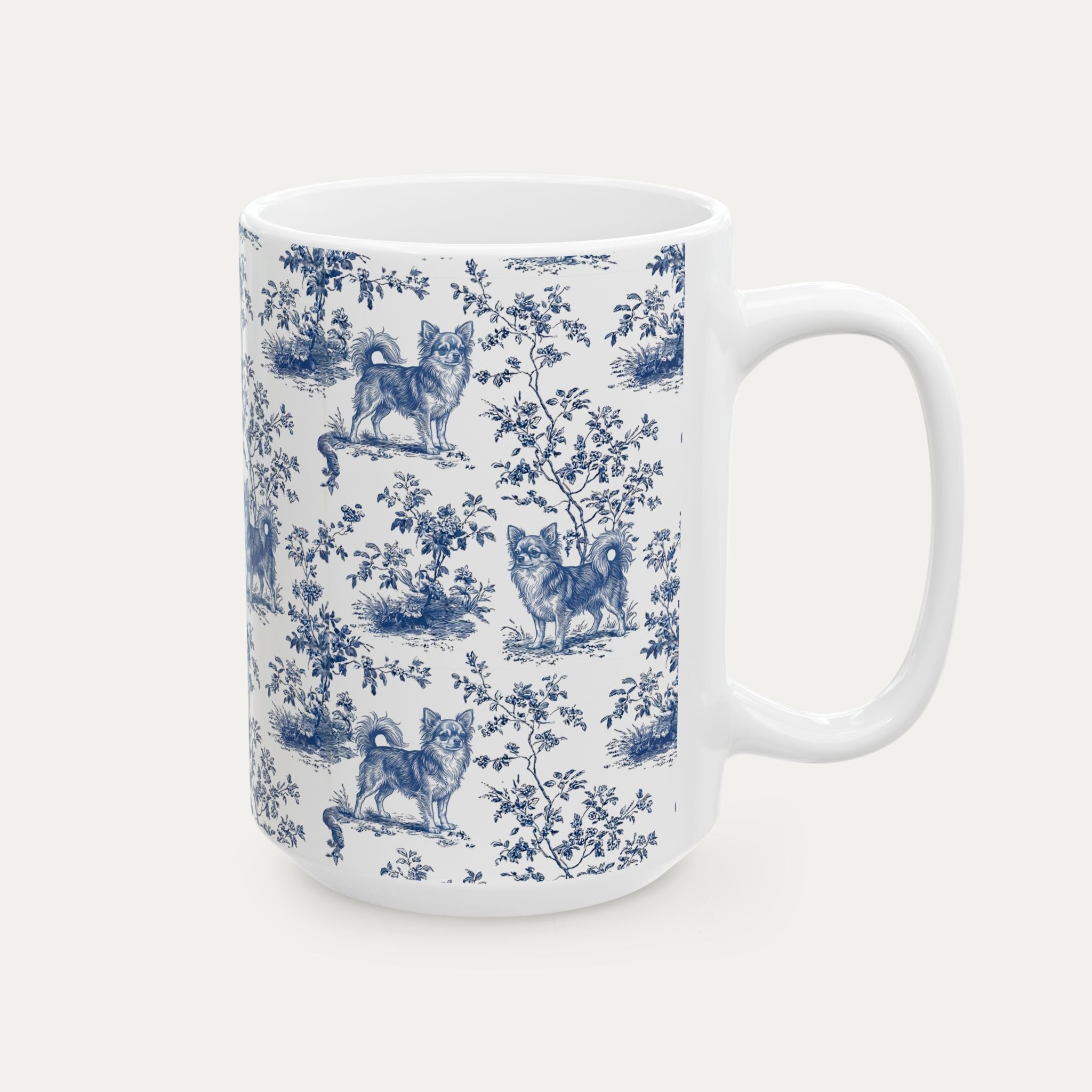 Chihuahua Longhaired Blue Toile Mug