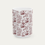 Samoyed Burgundy Toile Mug