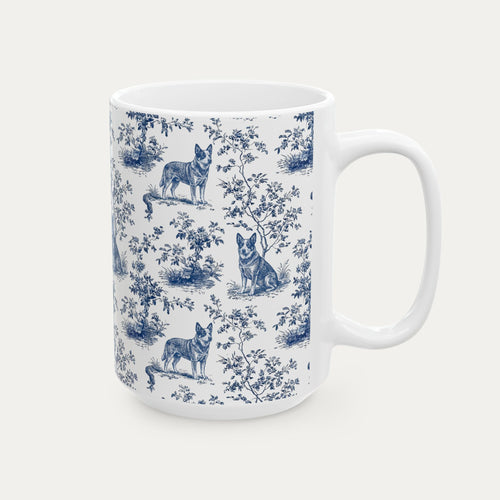 Australian Cattle Blue Toile Mug