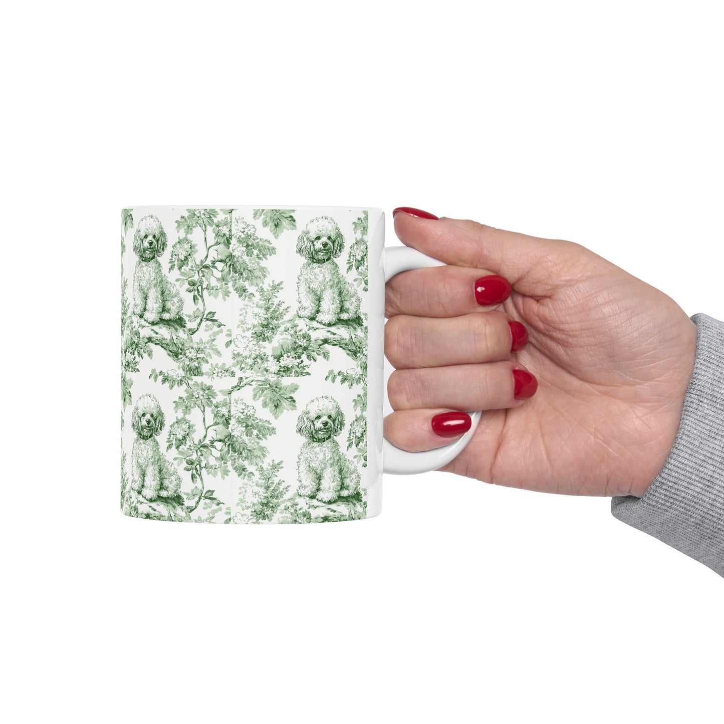 Mini Poodle French Pastel Toile De Jouy Mug