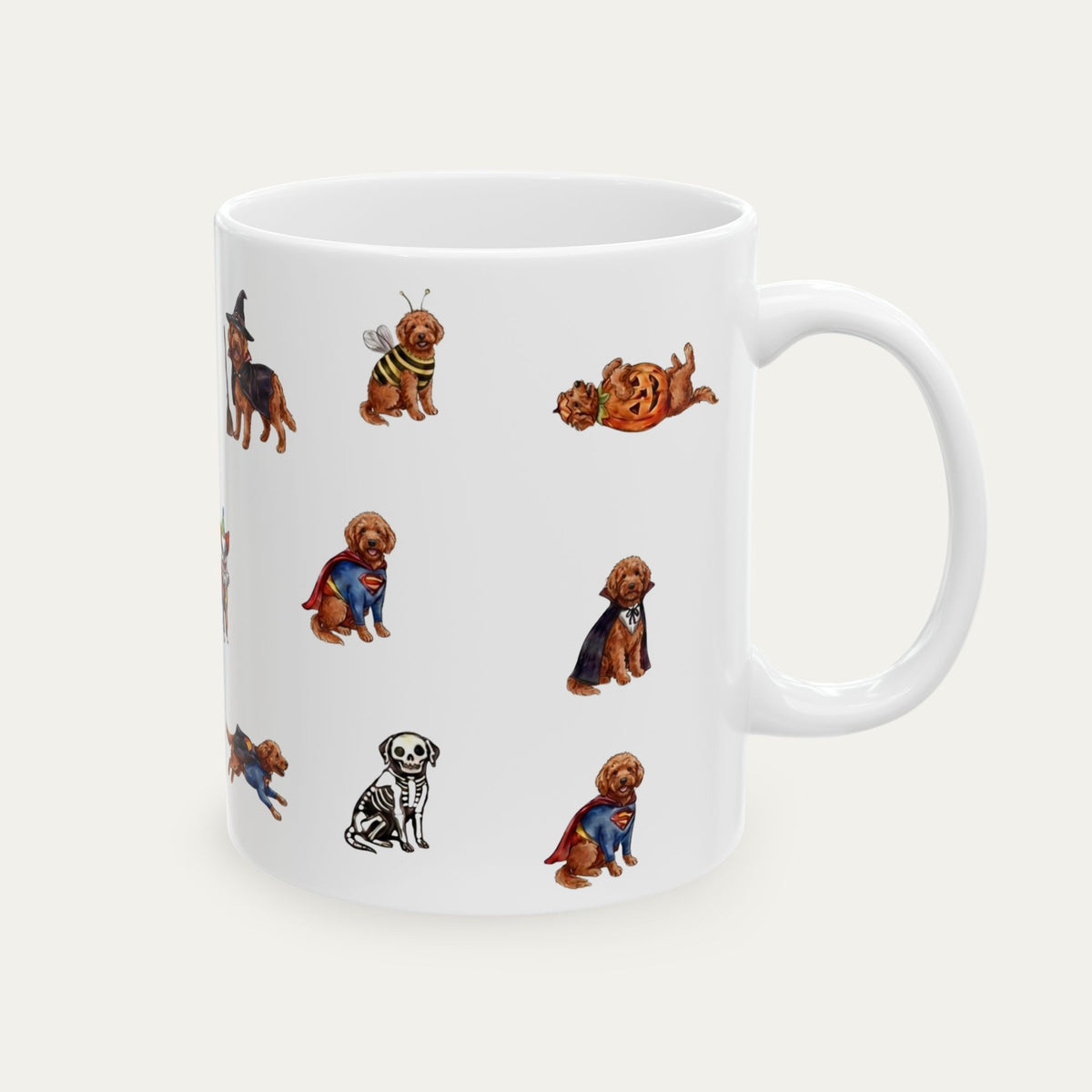 Goldendoodle Red Halloween mug
