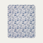 Maltese Toile De Jouy Fleece Blanket