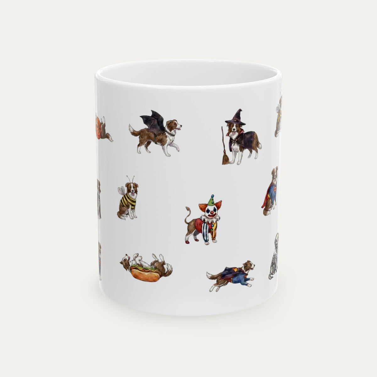 Border Collie Brown Halloween mug