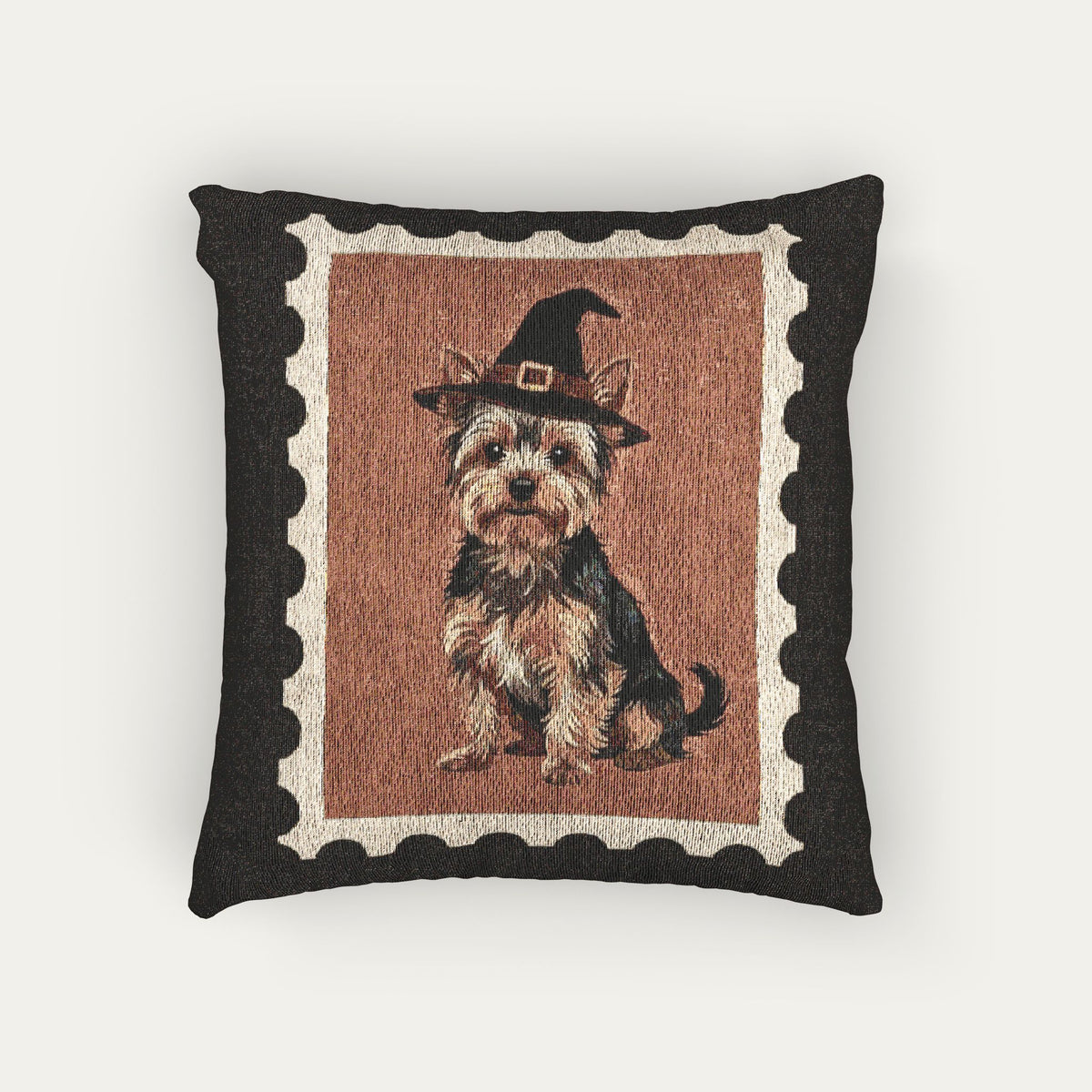 Yorkshire terrier  Halloween Woven Pillow