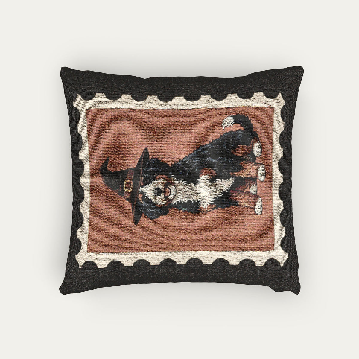 Bernedoodle Halloween Woven Pillow