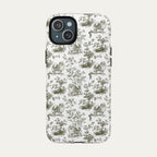 Pomeranian Sage Green Toile phone Case