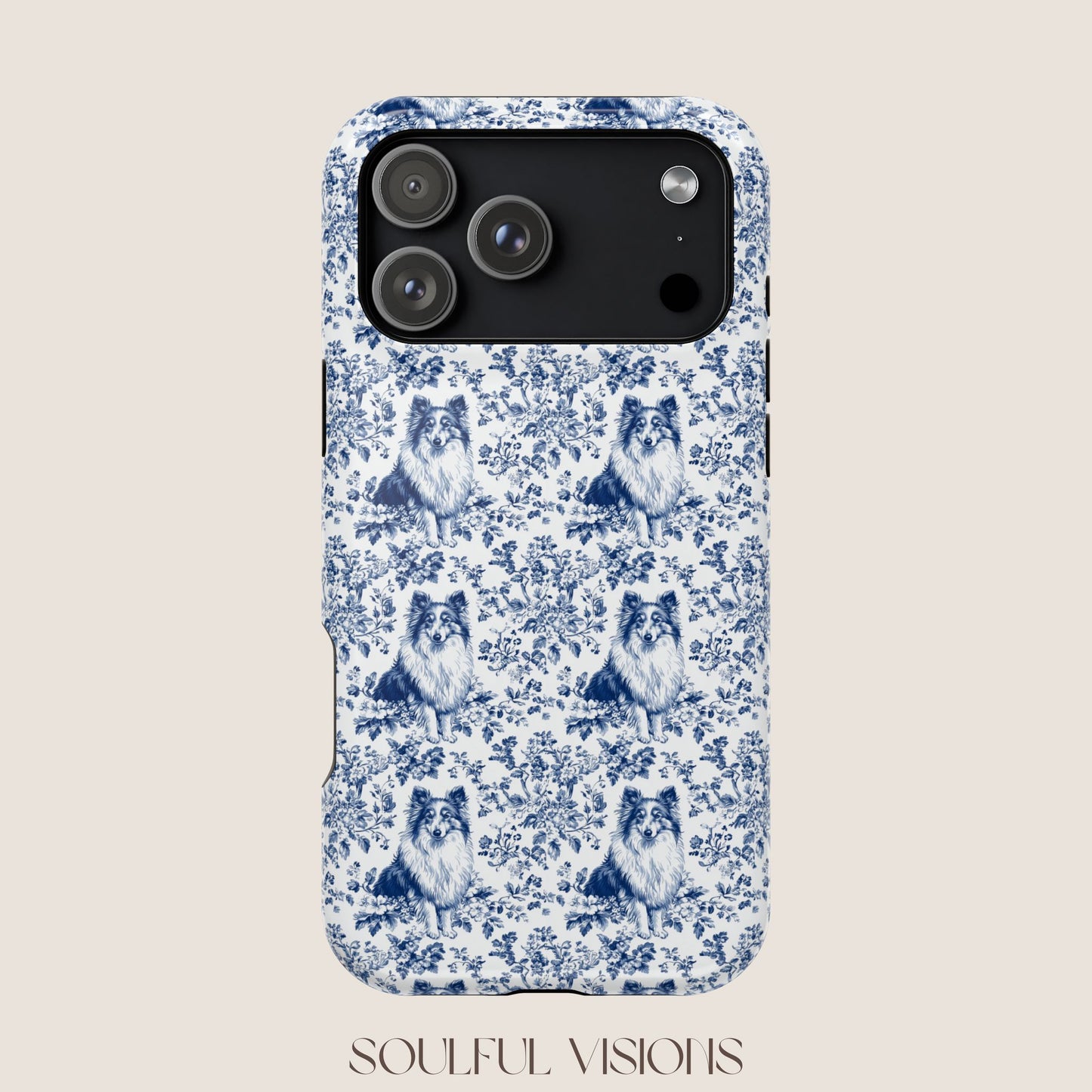 Shetland Sheepdog Toile De Jouy Magnetic Phone Case